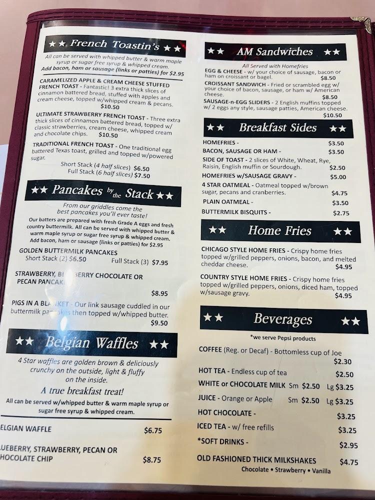 Four Star Diner Menu image 3